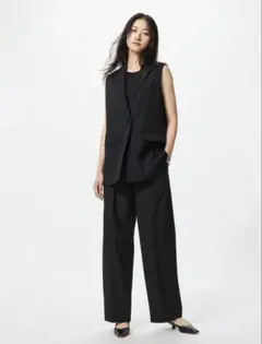 た*ん様 UNIQLO タックワイドパンツ/丈長め XL