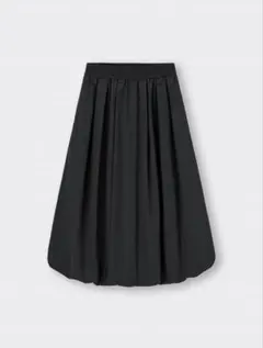 美品　ＧＵバブルヘムミディスカートQ.ブラックＸＳ