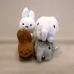ブルーナアニマルぬいぐるみマスコット　うさぎ＆ゾウ　4体コンプリートのサムネイル