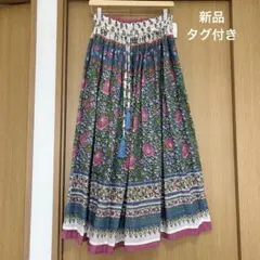 新品As know as pinkyロング花柄スカートインド綿　エスニックのサムネイル