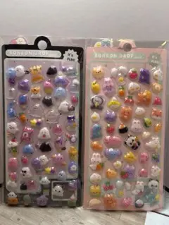 ボンボンドロップシール ぷくぷく 平成レトロ 動物 食べ物 2枚セット