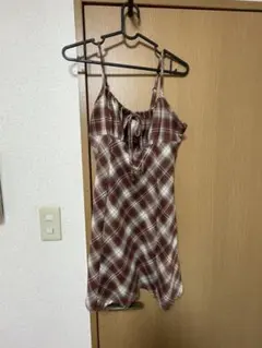 チェック柄キャミワンピース
