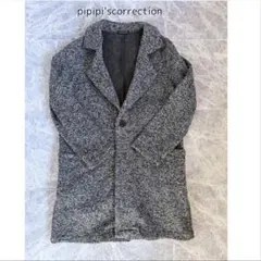 【極美品】SUNNARZE チェスター風 軽やかロングコート 杢グレー M