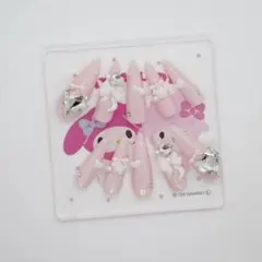 ♡ ネイルチップ 現品 量産型 フレンチガーリー ワンホン ピンク ♡