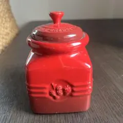 LE CREUSET ストーンウェア キャニスター レッド