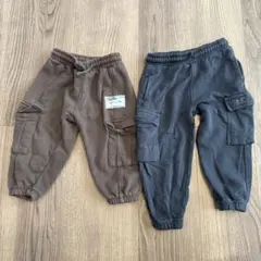 ブラウン・グレーのパンツ2枚セット 2歳 92 zara