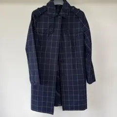 【新品】Brooks Brothers ネイビー チェック柄 トレンチコートのサムネイル