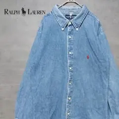 ラルフローレン デニムシャツ インディゴ ポニー刺繍ロゴ レディース