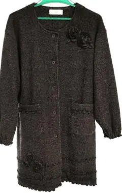 裏起毛 ノーカラージャケット コート