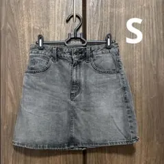 デニムローウエストミニスカート グレー Sサイズ