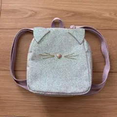 キッズ リュック 猫耳 ラメ パープルのサムネイル