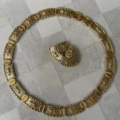 金メッキフープ型 ネックレス＆イヤリング