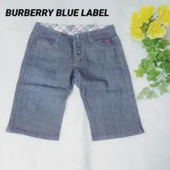 バーバリーブルーレーベル　デニム　ジーンズ　五分丈　ノバチェック　チェーン　24