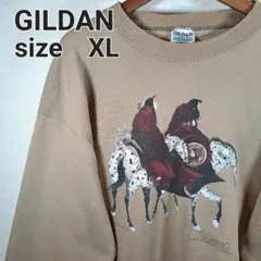 ギルダン アニマルスウェット クマ 10s XL ボルドー 熊 月 ビッグ 