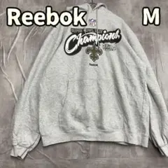 リーボック グレー スウェットパーカー NFL ロゴ 長袖 古着 M【こ917】