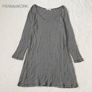 【フレームワーク】ボーダーTシャツワンピース チュニック 長袖 日本製 美品のサムネイル
