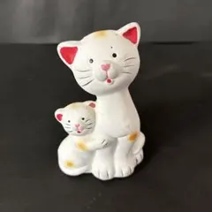 빈티지 소박하고 친밀한 고양이 부모와 자식 고양이 인형 입상 골동품 도시