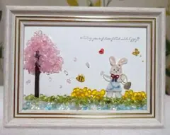 お出かけ途中にお花見(*^^*)　シーグラスアート
