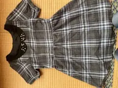 チェック柄半袖ミニワンピース