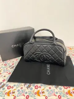 シャネル ココマーク ハンドバッグ ブラック レトロ 上品