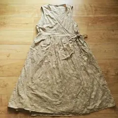 ☆SamansaMos2☆コットンリネン刺繍レモンカシュクールワンピース☆美品☆