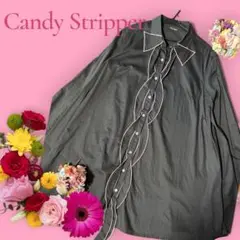 Candy Stripper ダークグレー シャツワンピース