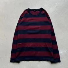 old uniqlo border l/s ボーダー ロンt 赤 ネイビー