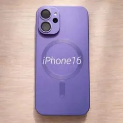 MagSafe マグセーフ　iPhone16 スマホケース パープル　レンズ保護