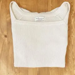 [アースミュージック&エコロジー]スクエア長袖リブTシャツ カットソークリームS