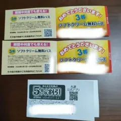 丸源ラーメン　ソフトクリーム無料パス・割引券セットのサムネイル