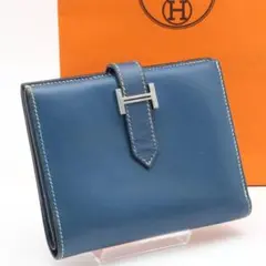 鑑定書付【極美品】HERMES ベアンコンパクト シェーブル 二つ折り財布