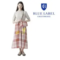 【状態良好】クレストブリッジチェックドレープツイル ニットコンビマキシワンピース