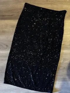H&M スパンコール タイトスカート ブラックのサムネイル