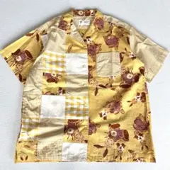 【希少】ピンクハウス　半袖シャツ　ブラウス　うさ　パッチワーク　ギンガムチェック