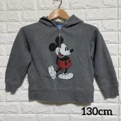 ディズニーリゾート　パーカー　ミッキー　耳付き　グレー　130