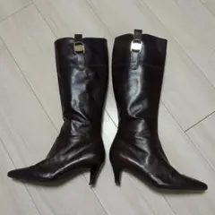 ひ*り様 Ferragamo フェラガモ　ダークブラウン ロングブーツ　6Dのサムネイル