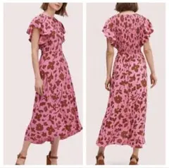 【美品】ケイトスペードニューヨーク　スプラッシュフラッタースリーブドレス