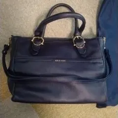COLE HAAN ネイビー レザー ハンドバッグ