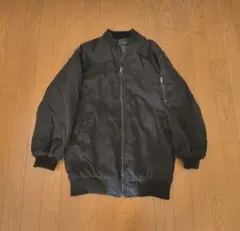 お尻すっぽりブラック MA-1スタイルジャケット　着丈長め　アウター　ジャンパー