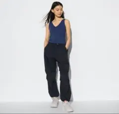 ✨ユニクロ✨UNIQLO ナイロンパンツ パラシュートパンツ【M】ブラック 黒