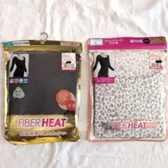 FIBER HEAT レディース 長袖インナー 2点セット Lサイズ