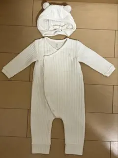 GAP アイボリー リブ編みロンパース