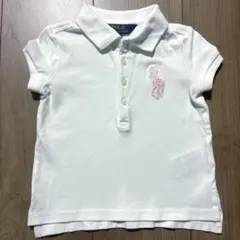 POLO Ralph Lauren ポロシャツ 2/2T ホワイト ピンク刺繍