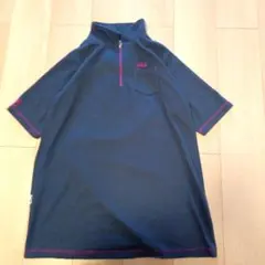 FILA ハーフジップ Tシャツ ネイビーL H48番