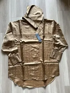 【JEANASIS】未使用タグ付スカーフカラーブラウス幾何学模様 Fサイズ