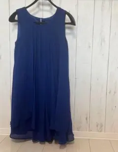 ワンピース　膝丈　サイズ38 青　ノースリーブ　ワンピ　二次会　きれいめ
