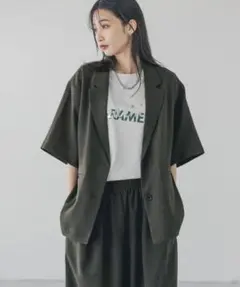 【セットアップ】ローリーズファーム　ジャケット＆パンツ　チャコールグレー