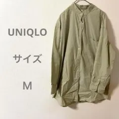 UNIQLO ユニクロ オリーブグリーン ボタンダウン長袖シャツ