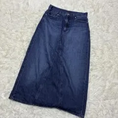 ユニクロUNIQLJEANSデニムロングタイトスカートウエスト64cmレディース