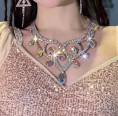 ベリーダンス　オーロラ　ストーン　アクセサリー　ネックレス　パーティ　社交ダンス